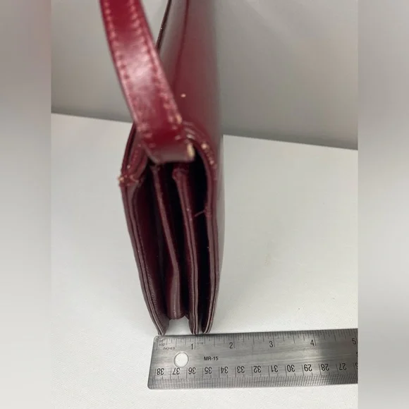 Vintage Le Must De Cartier Leather Bag Ladies Red Bordeaux Purse - Picture 9 of 10